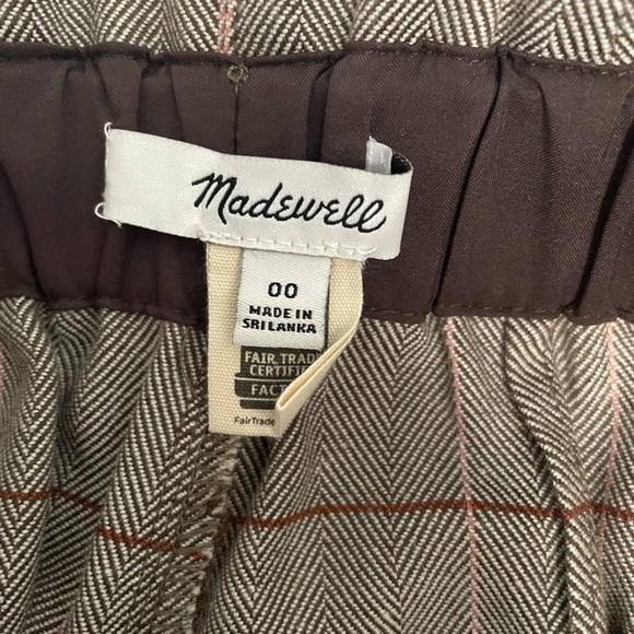 NWOT Madewell paperbag high waisted plaid cropped trousers. Size 00 - Picture 6 of 8